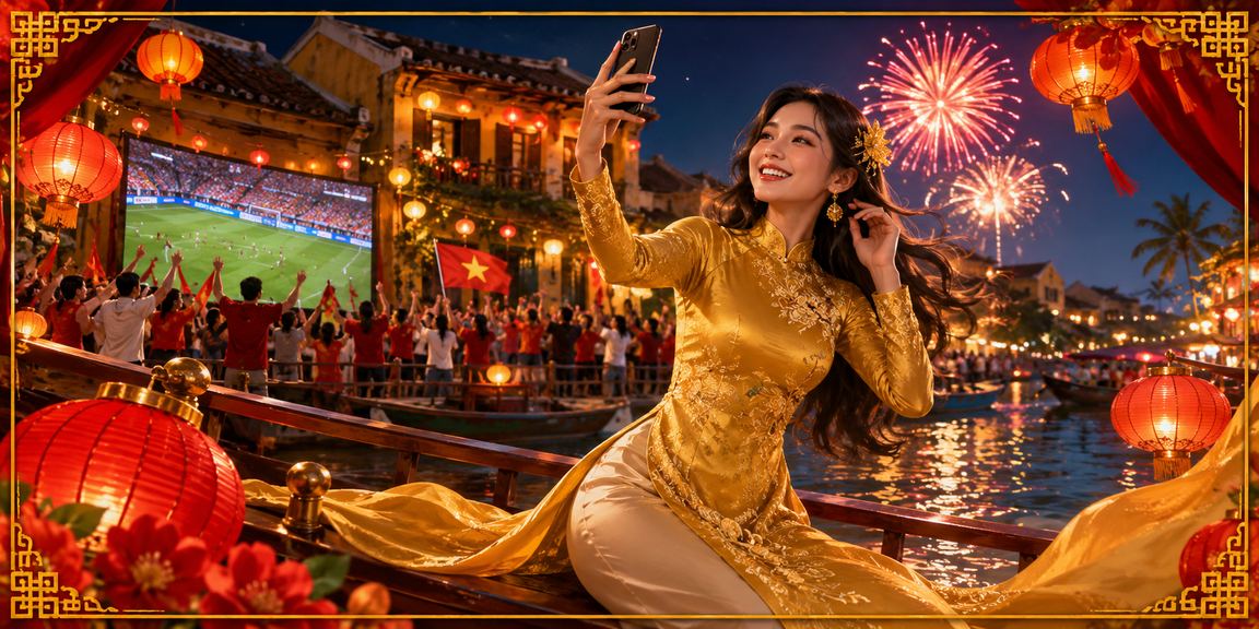Người dùng Hội An trải nghiệm casino di động với trang phục áo dài truyền thống