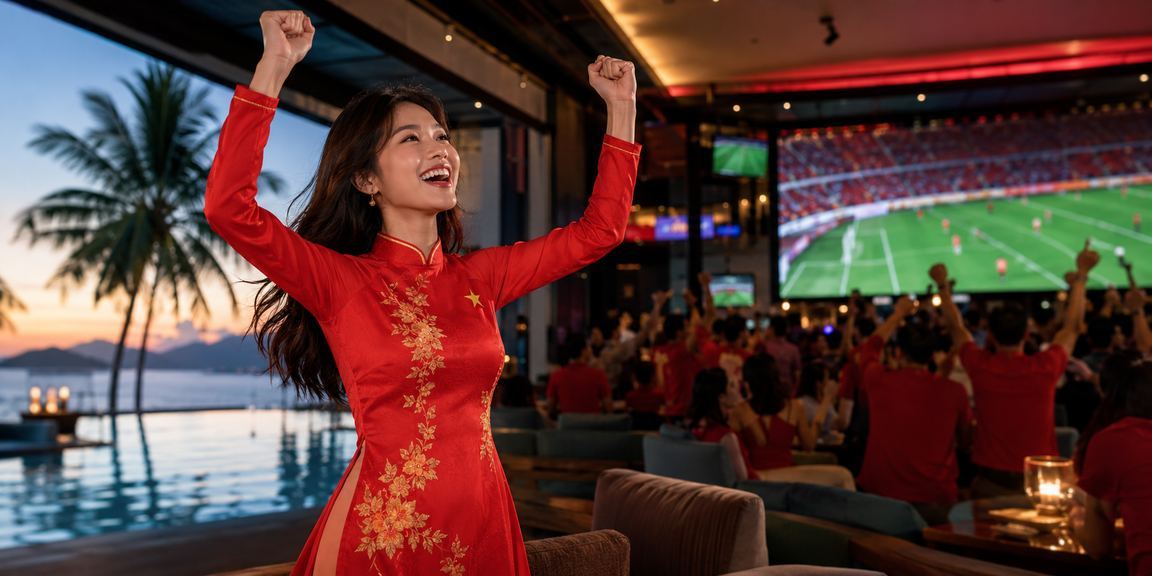 Người dùng trải nghiệm dịch vụ casino trực tuyến tại Nha Trang với áo dài truyền thống